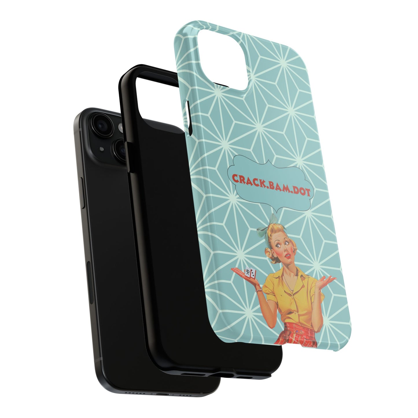 Mahjong Funny Phone Case, Crack Bam Dot Vintage Style, Funny Gift for Friends, Durable Protection, Perfect for Any Occasion