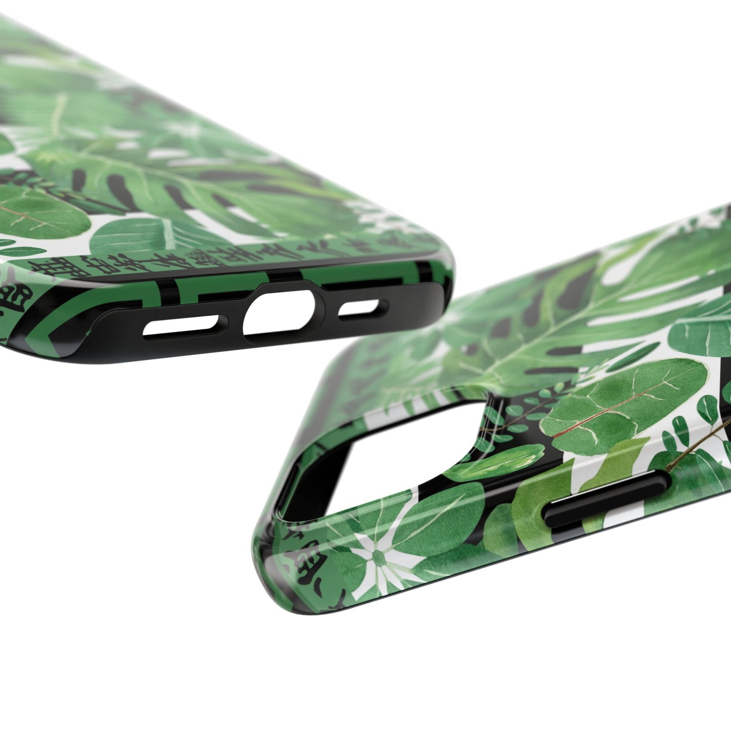 Tropical Mahjong Phone Case Tough Phone Case, Monstera Boho Style