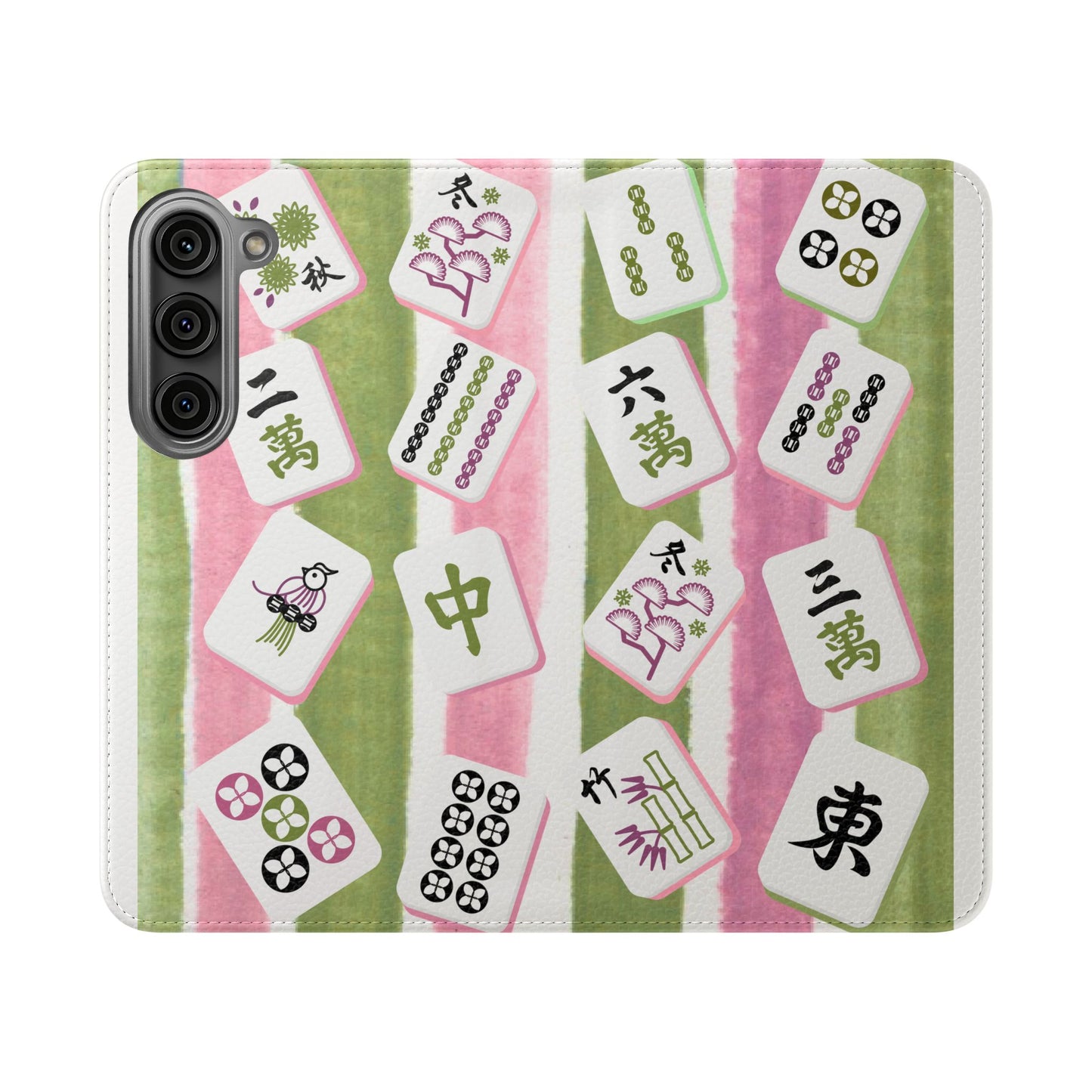 Colorful Mahjong Flip Cases for Phones, Unique Phone Cover, Gift for Gamers, Handheld Device Protection, Stylish Phone Accessory