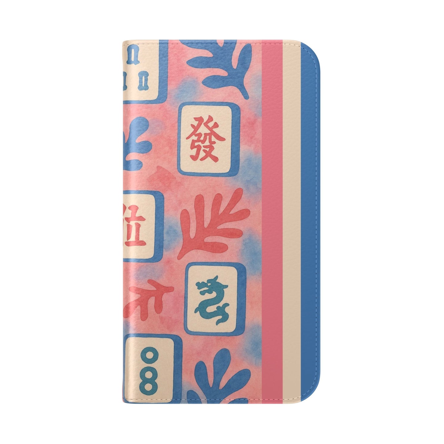 Mahjong Watercolor Artistic Flip Case for Phones, Stylish Wallet Cover, Trendy Phone Accessory, Ideal Gift for Friends, Protective Phone Sleeve