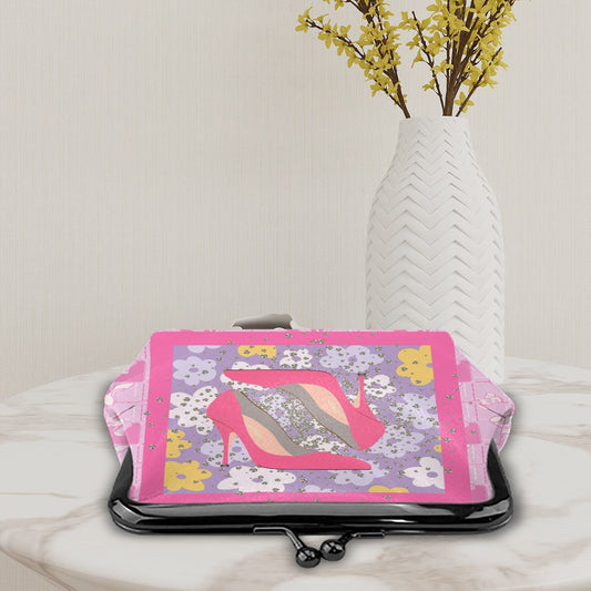 Girly Glam Women's Leather Kiss Lock Coin Purse - Splash of Color Co.
