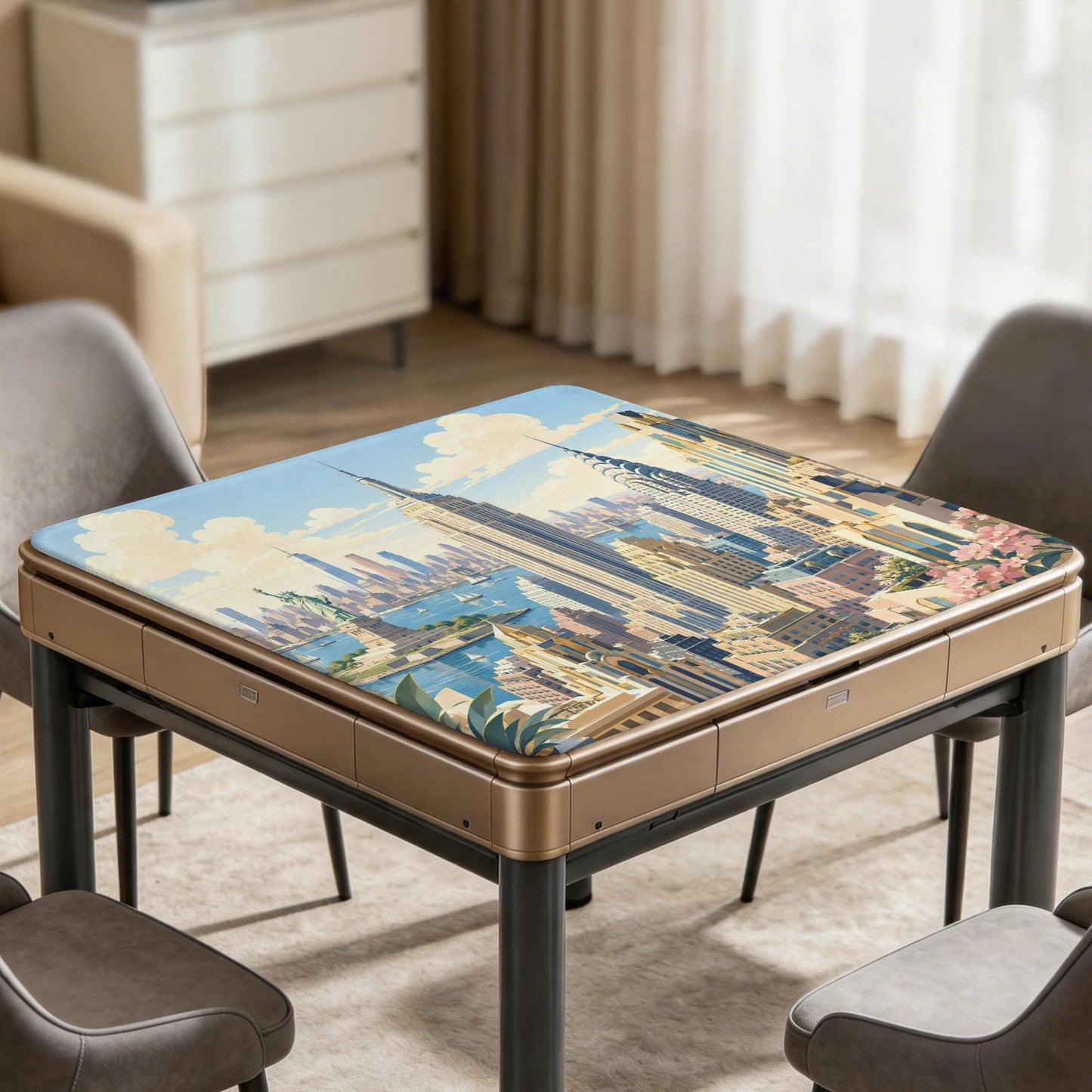 Art Deco New York City Mahjong Mat 33x33