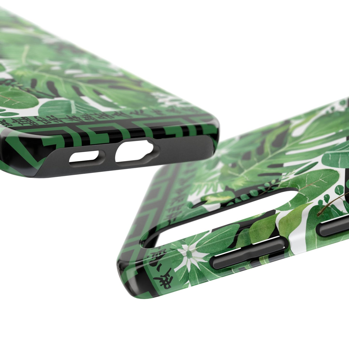 Tropical Mahjong Phone Case Tough Phone Case, Monstera Boho Style