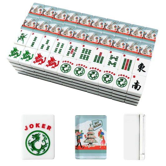 Merry Mahj Nostalgic Christmas American Mahjong Tiles And Carry Case - Splash of Color Co.