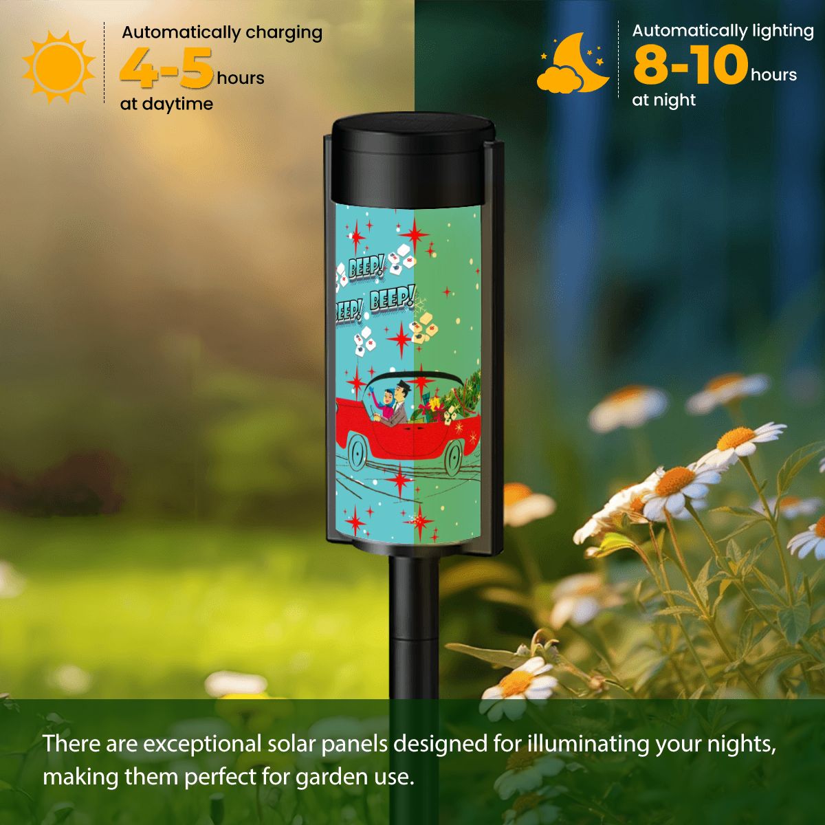 Mahjong Christmas Whimsical Garden Funny Nostalgic Holiday Outdoor Solar Lights