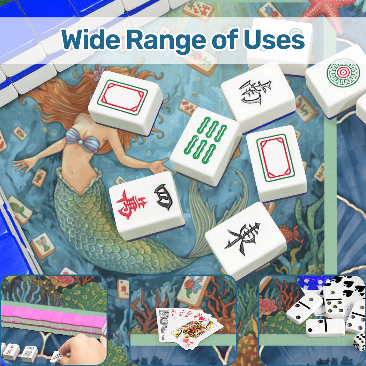 Under The Sea Mermaid Scalloped Mahjong Mat