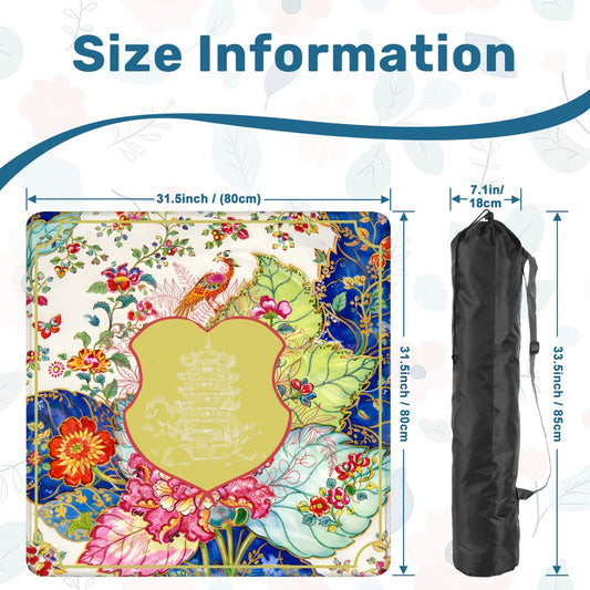 Asian Chinoiserie Tobacco Leaf Mahjong Mat - Splash of Color Co.