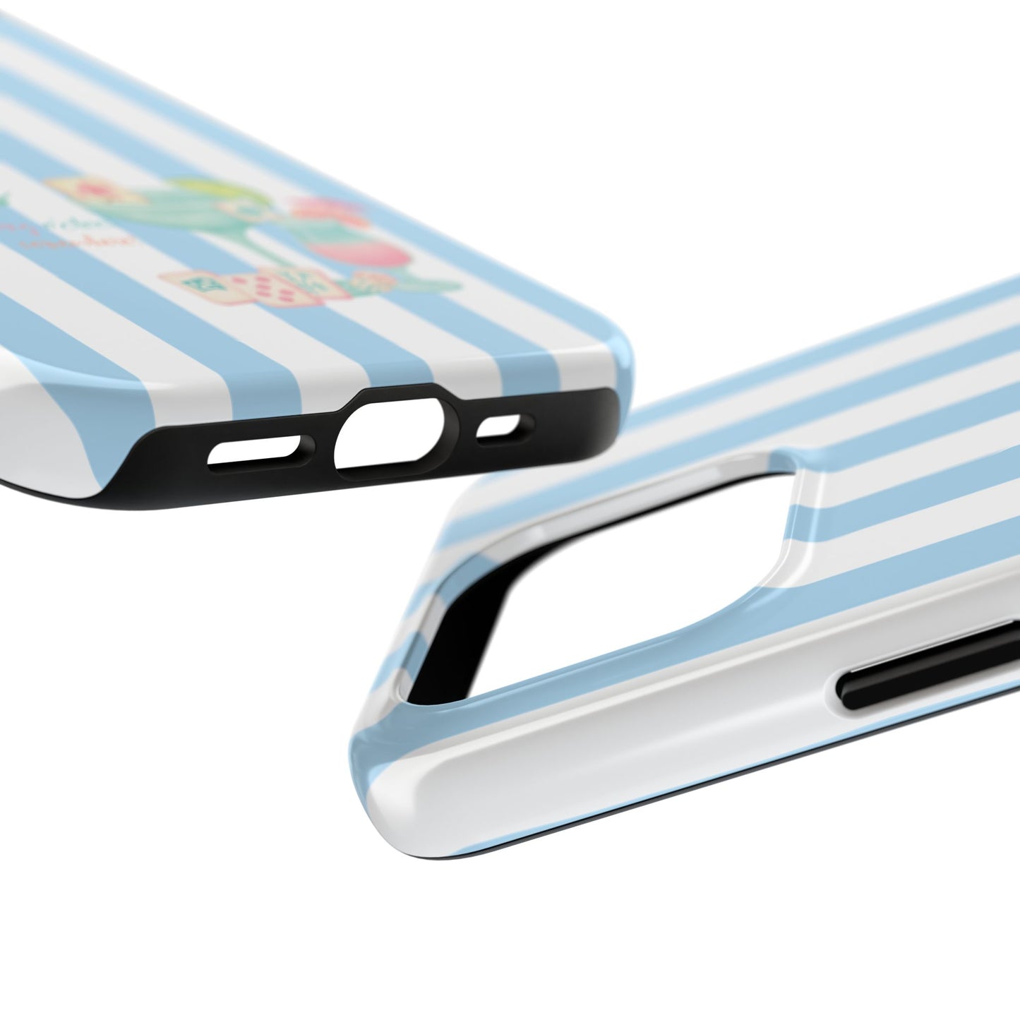 Mahjong Phone Case, Funny It's Kong O' Clock Somewhere, Blue White Preppy Style