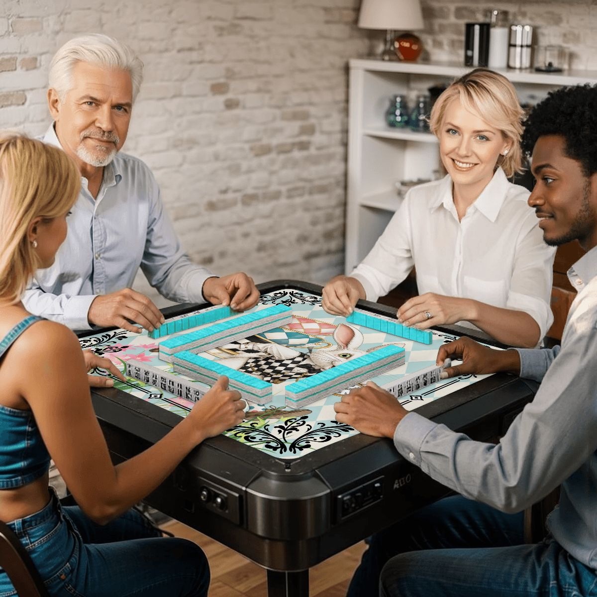 Go Ask Alice, Harlequin Romance Mahjong Mat - Splash Of Mahj And Color Co.