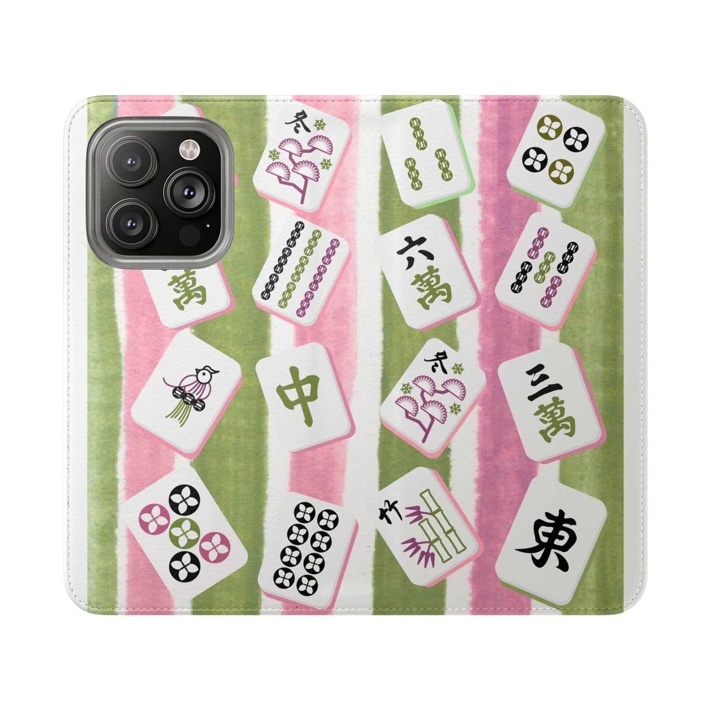 Colorful Mahjong Flip Cases for Phones, Unique Phone Cover, Gift for Gamers, Handheld Device Protection, Stylish Phone Accessory