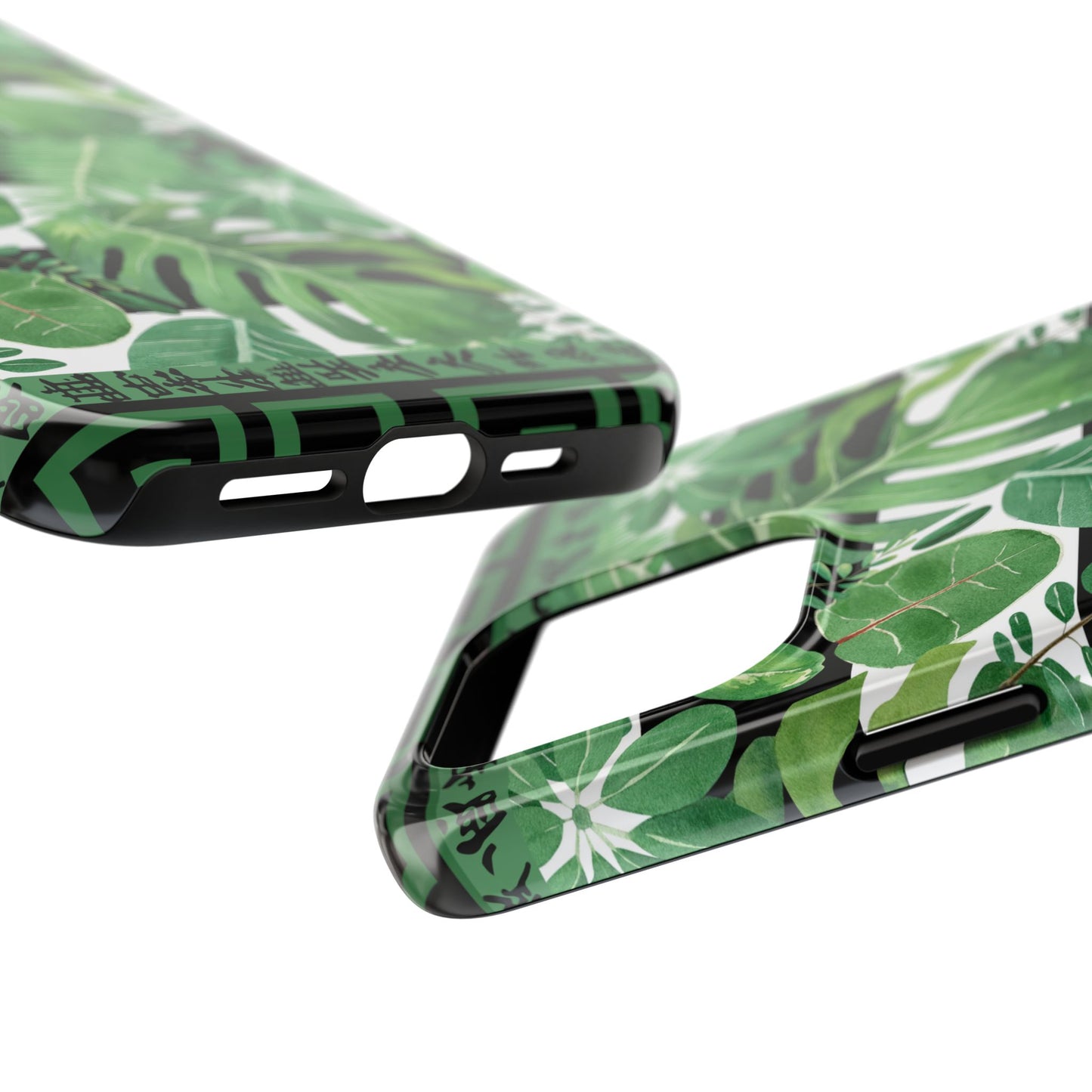 Tropical Mahjong Phone Case Tough Phone Case, Monstera Boho Style