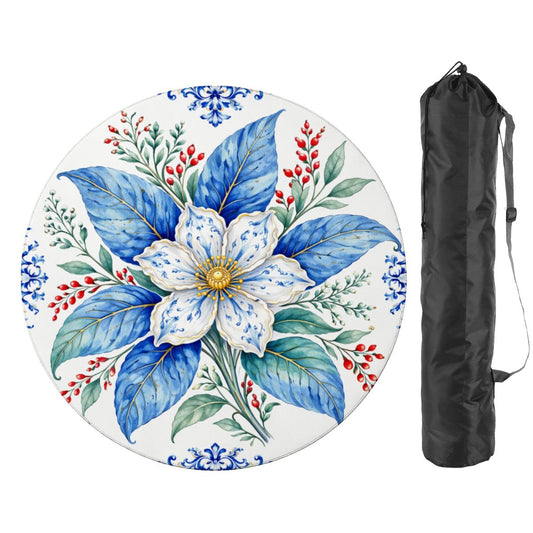 Tobacco Leaf Winterberry Round Mahjong Mat - Splash Of Mahj And Color Co.