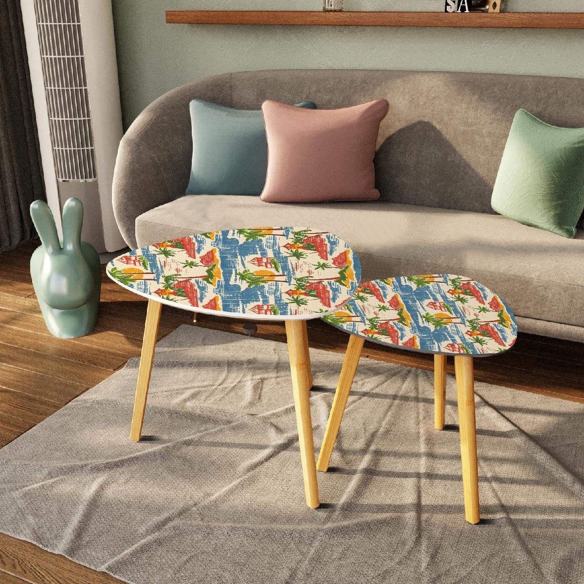 Old Florida Vintage Beach Tropical Heritage Collection Nesting Tables