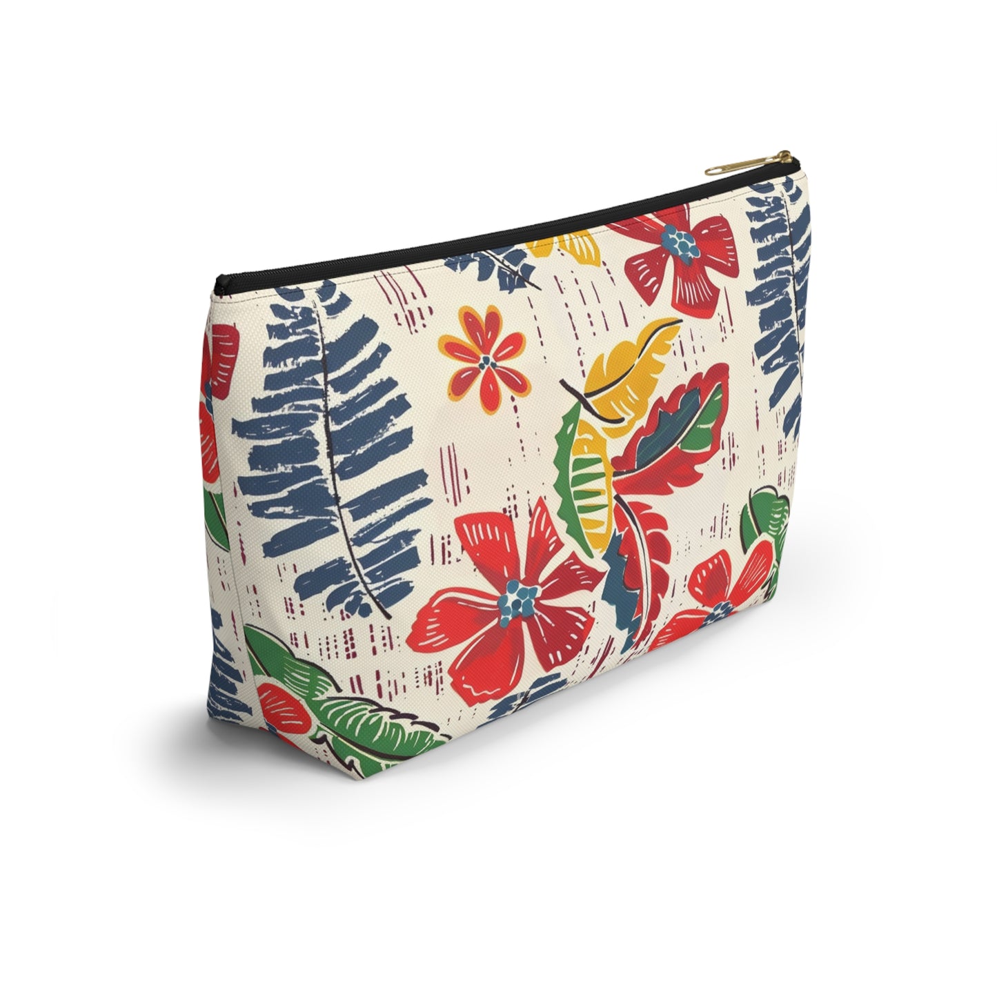 Mahjong Tile Tote Bag, Heritage Flower Tropical Preppy Accessory Pouch