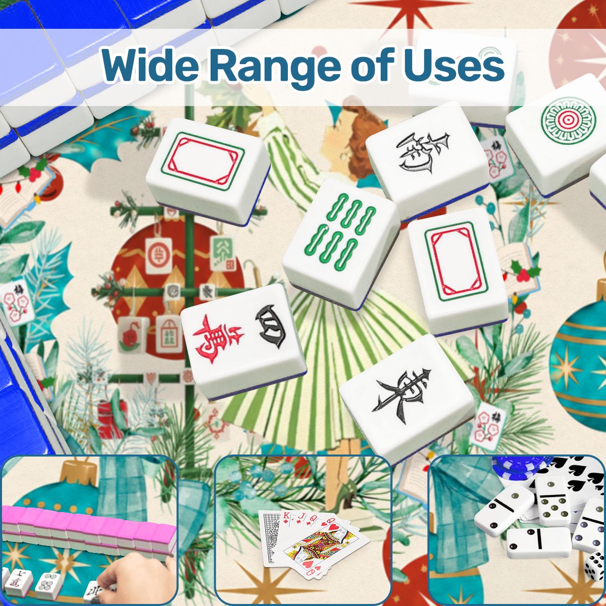 Nostalgic Starry Brite Christmas Holiday Round Mahjong Mat - Splash Of Mahj And Color Co.
