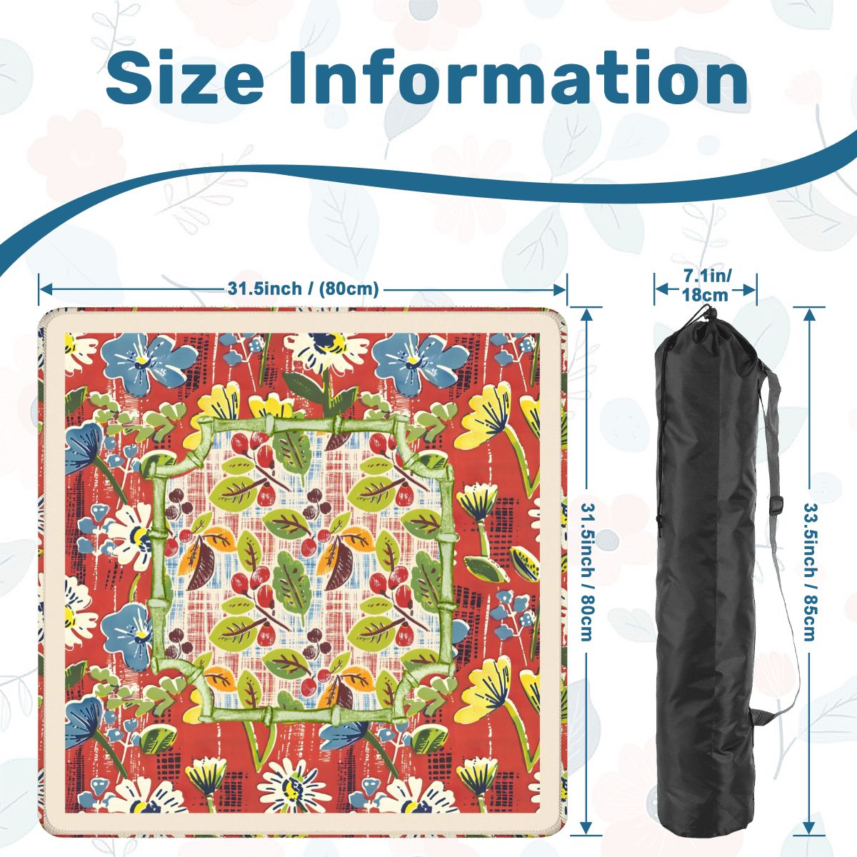 Mahjong Mat Floral Heritage Rust, Yellow Blue, Preppy Mahj Mat Coordinates Well With Heritage Tiles