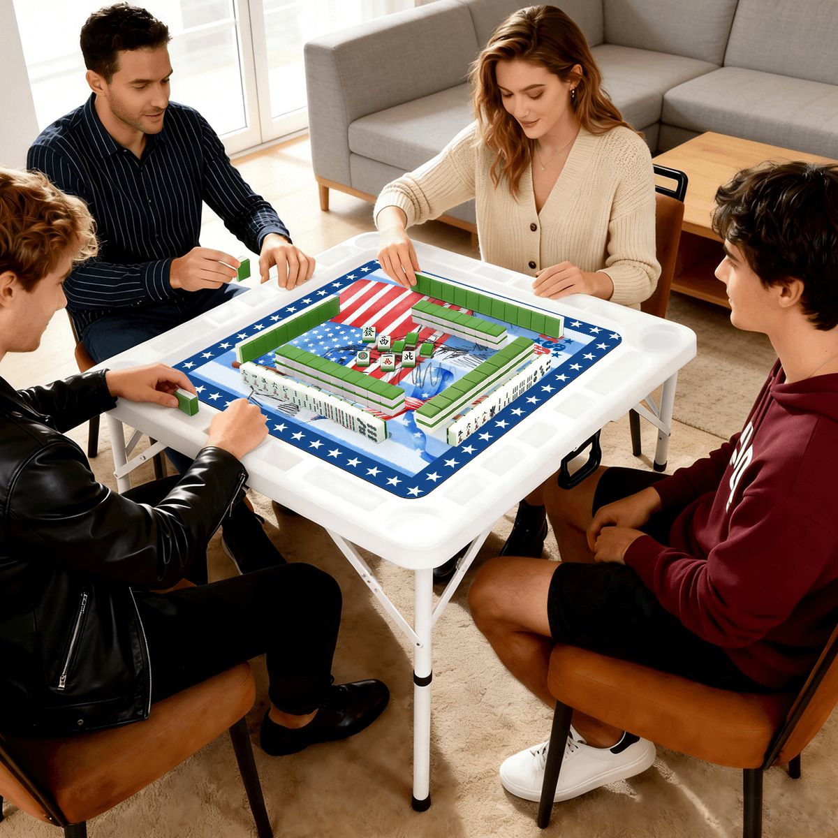 Portable Travel All Americana Mahjong Mat And Foldable Mahjong Table - Splash of Color Co.