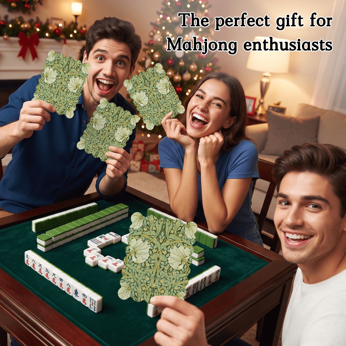 William Morris Vine And Vim Scalloped Mahjong Shuffler Cards Set of 4