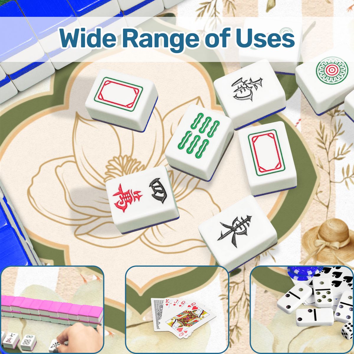 Magnolias And Sweet Tea Scalloped Mahjong Mat - Splash of Color Co.