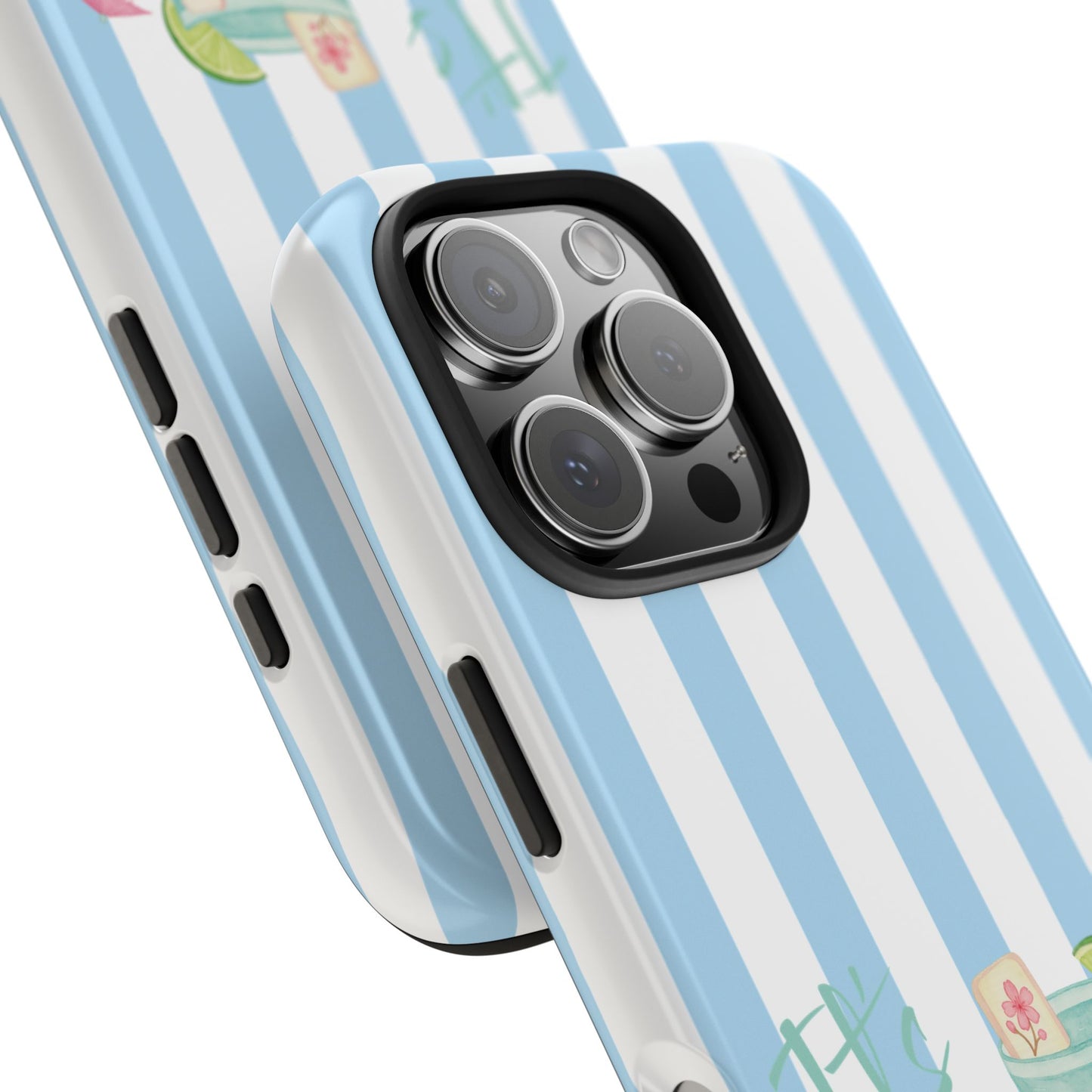 Mahjong Phone Case, Funny It's Kong O' Clock Somewhere, Blue White Preppy Style