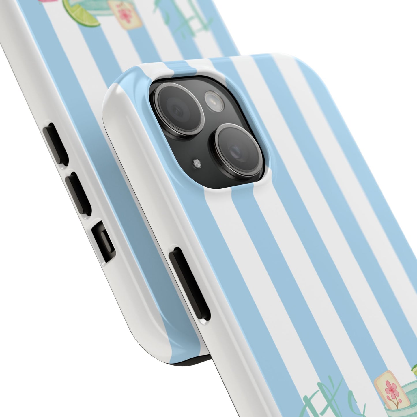 Mahjong Phone Case, Funny It's Kong O' Clock Somewhere, Blue White Preppy Style