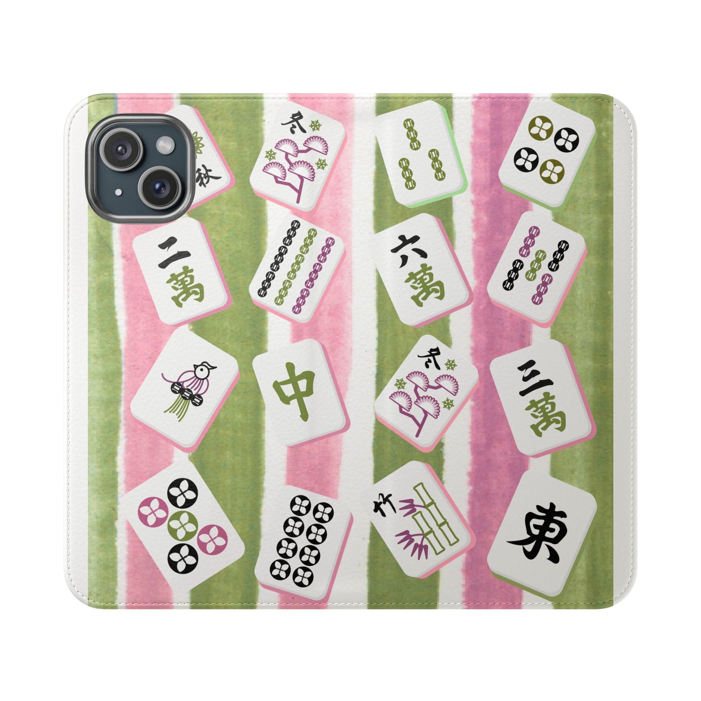 Colorful Mahjong Flip Cases for Phones, Unique Phone Cover, Gift for Gamers, Handheld Device Protection, Stylish Phone Accessory