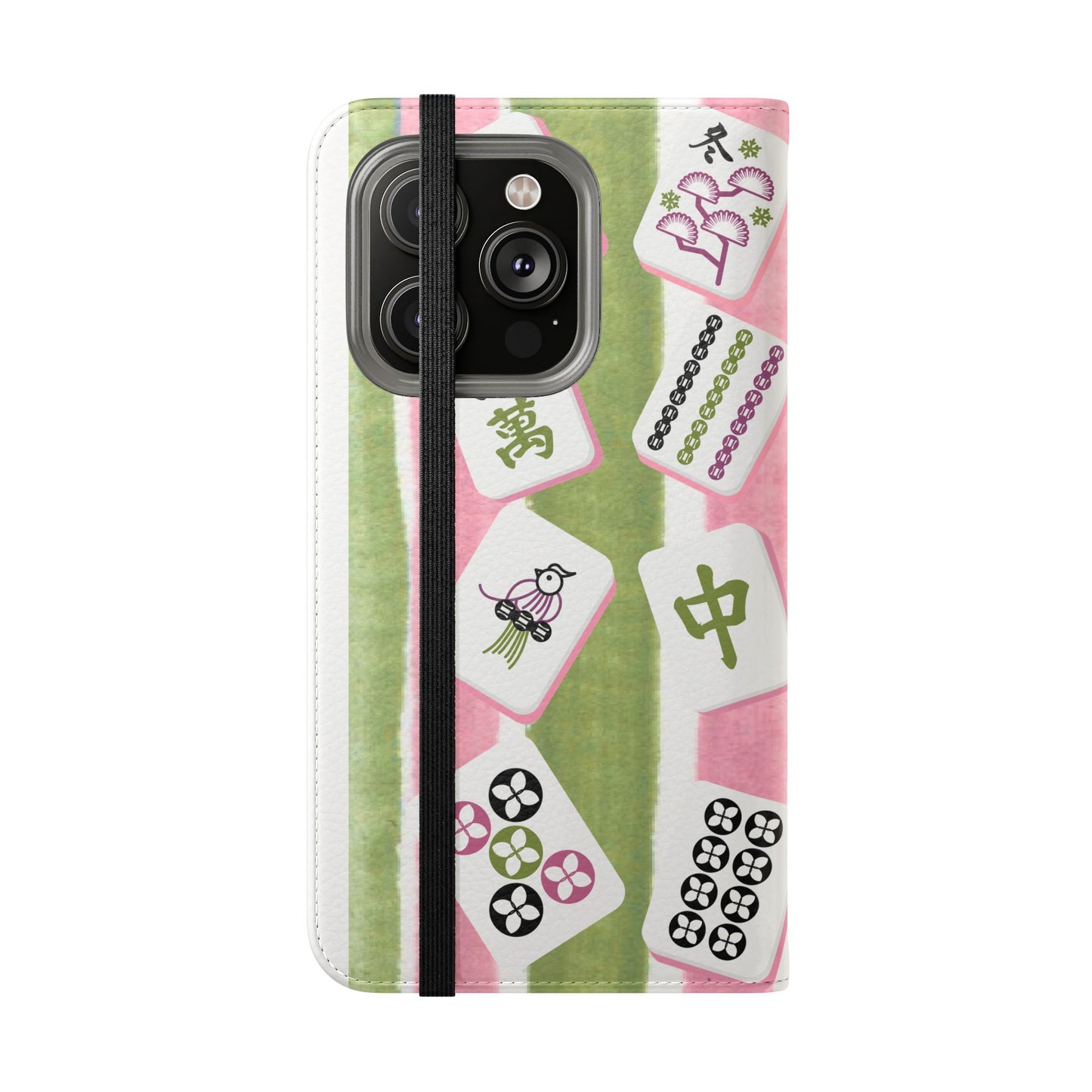 Colorful Mahjong Flip Cases for Phones, Unique Phone Cover, Gift for Gamers, Handheld Device Protection, Stylish Phone Accessory