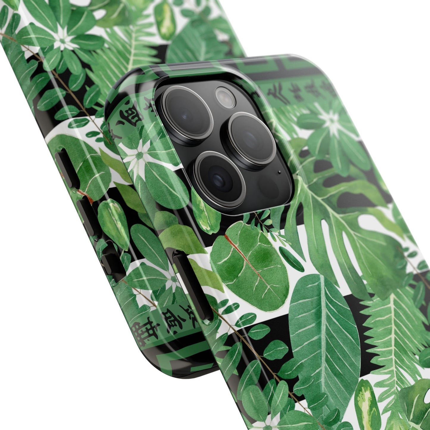 Tropical Mahjong Phone Case Tough Phone Case, Monstera Boho Style