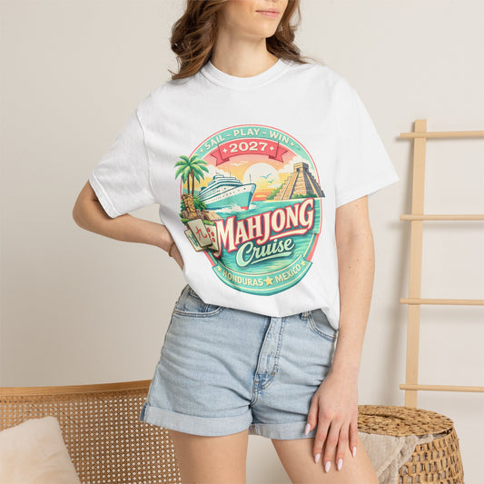 Mahjong Cruise 2027 T-Shirt — 2027 Mexico & Honduras Vintage Cruise Tee - Splash of Color Co.