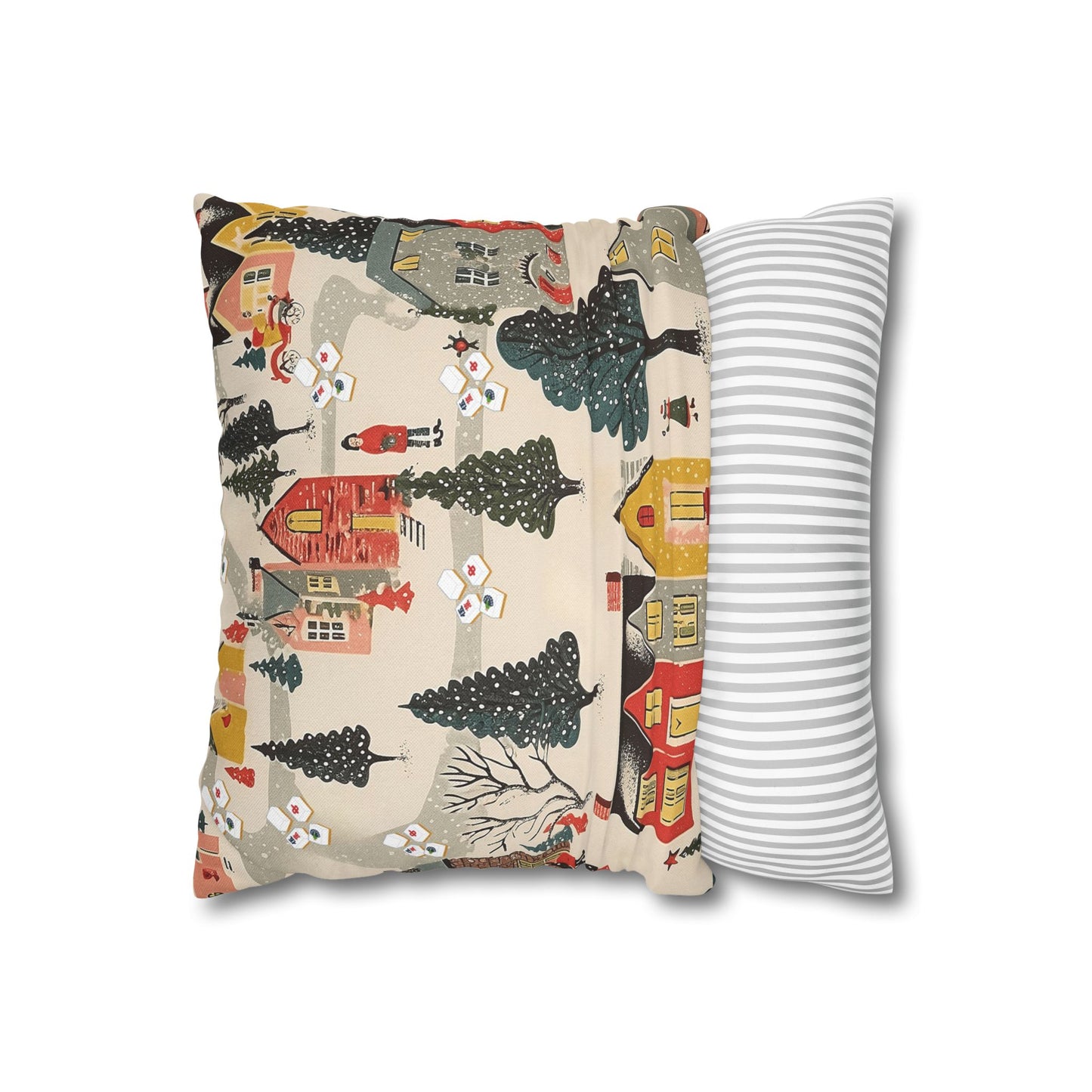 Whimsical Mahjong Christmas Cozy Holiday Accent Pillow Cover