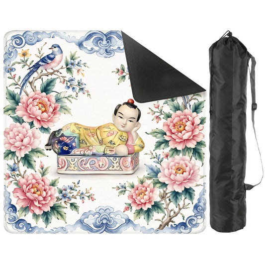 Opium Headrest Chinoiserie Asian Garden Mahjong Mat - Splash of Color Co.