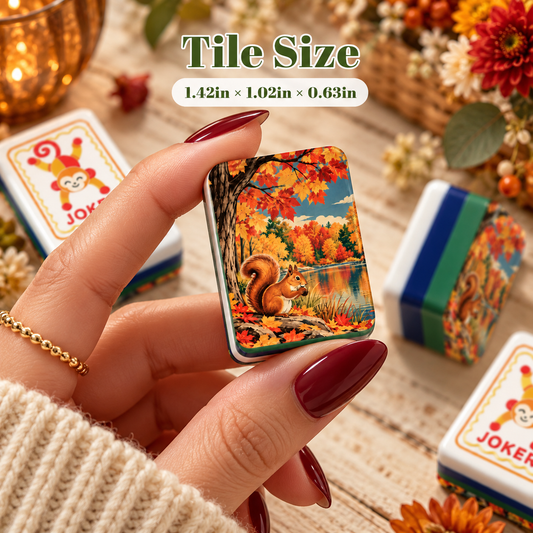 Nutty by Nature Modern Folk American Mahjong Tiles 4 Layer And Carry Case - Splash Of Mahj And Color Co.