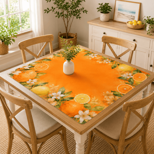 The Watercolor Citrus Grove Mahjong Mat - Splash Of Mahj And Color Co.