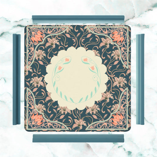 Art Deco Floral Nouveau Design Mahjong Mat - Splash of Color Co.