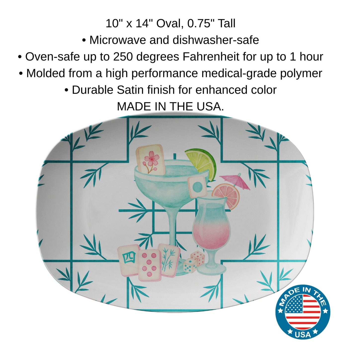 Mahjong Hostess Party Platter, Mahj Watercolor Tile Mahjong Gift