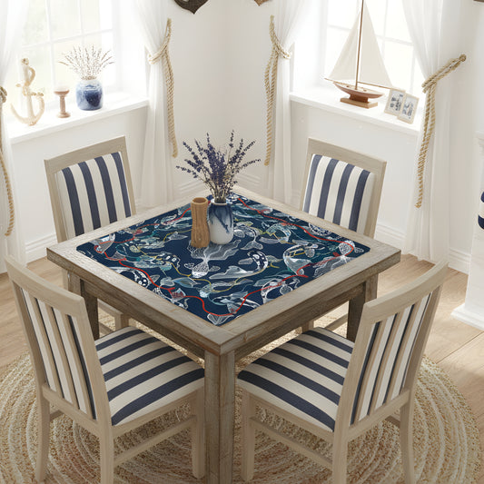 Koi Fish Calling Nautical Mahjong Mat - Splash of Color Co.