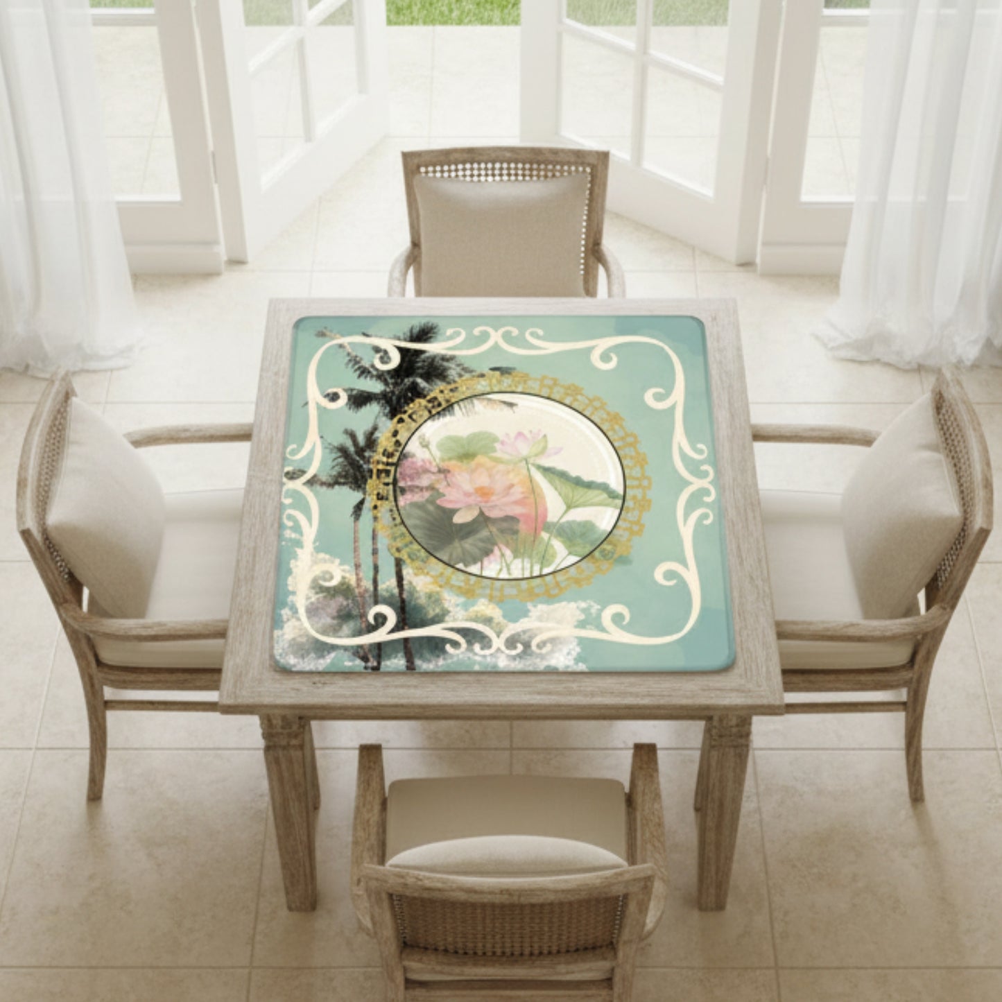 Sage Island Imperial Palm Heritage Collection Mahjong Mat - Splash of Color Co.