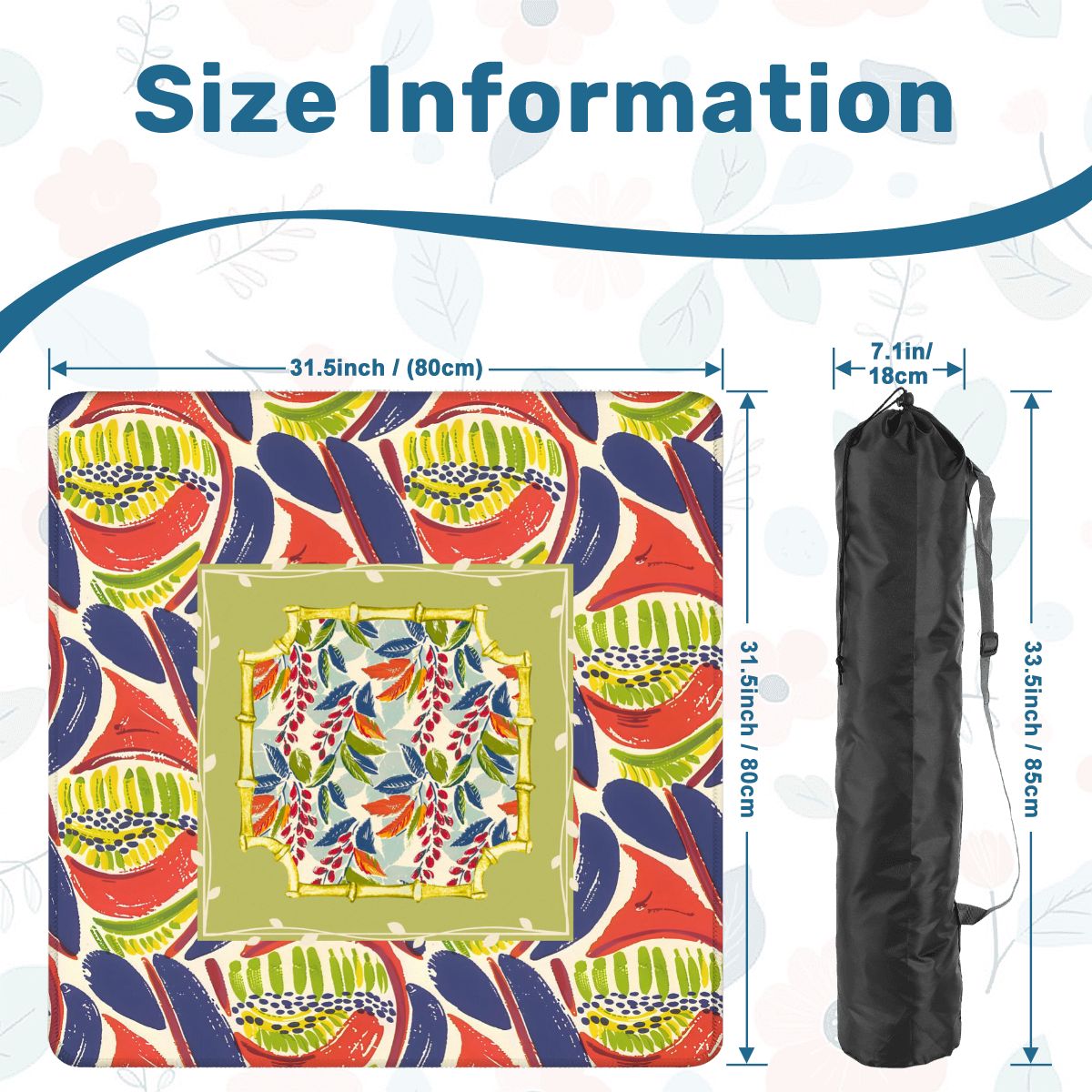 Mahjong Mat, Coral Blue Abstract Floral Modern Mahjong Mat