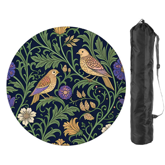 William Morris Inspired Round Mahjong Mat - Splash Of Mahj And Color Co.