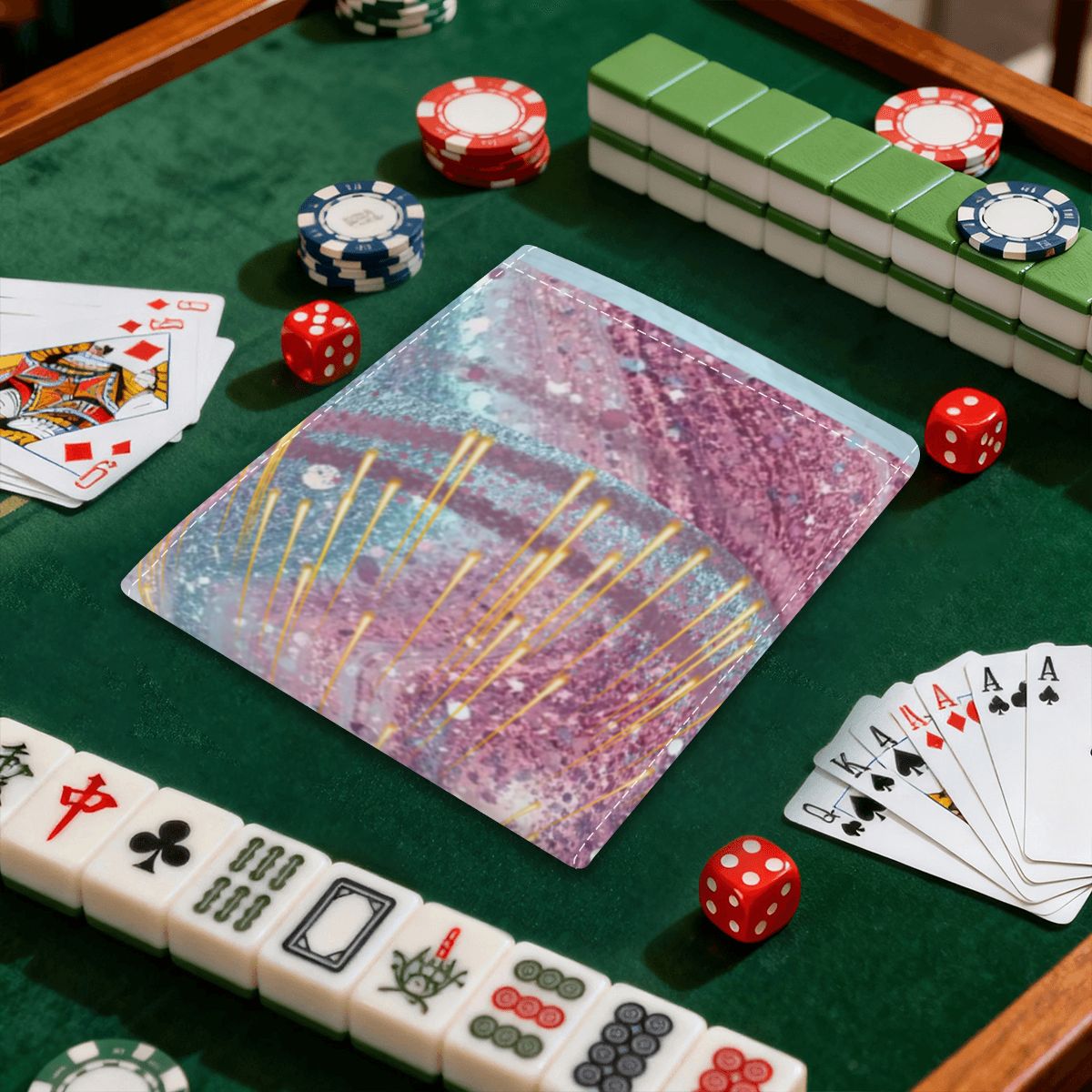 Sparkle Farkle Glitter Glam 4 Mahjong Card Holder with Line Finder - Splash of Color Co.