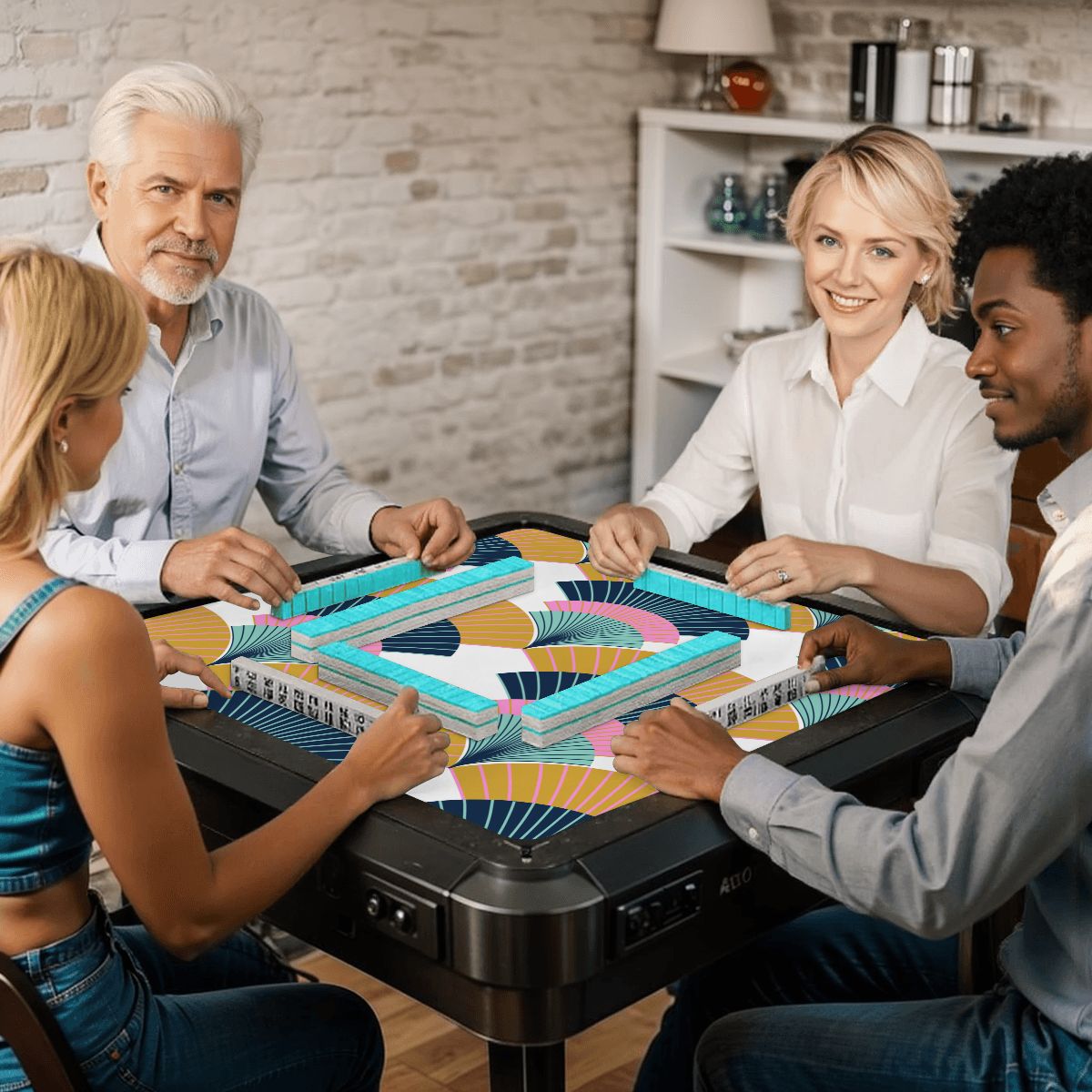Modern Art Deco Speakeasy Mahjong Mat - Splash of Color Co.
