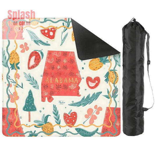 Alabama Proud Whimsical Folk Art Mahjong Mat - 2mm (Black Bag) - Daily Accessories