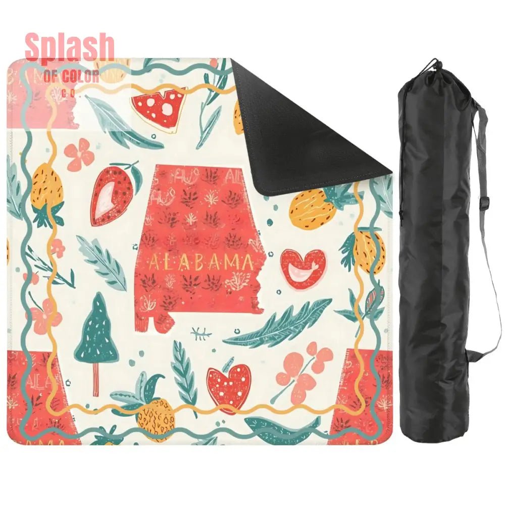 Alabama Proud Whimsical Folk Art Mahjong Mat - Splash of Color co.