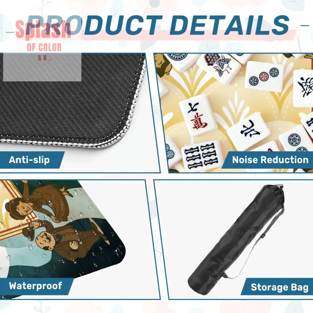 Art Deco Mahjong Mat With Whimsical Playful Couples - Daily Accessories