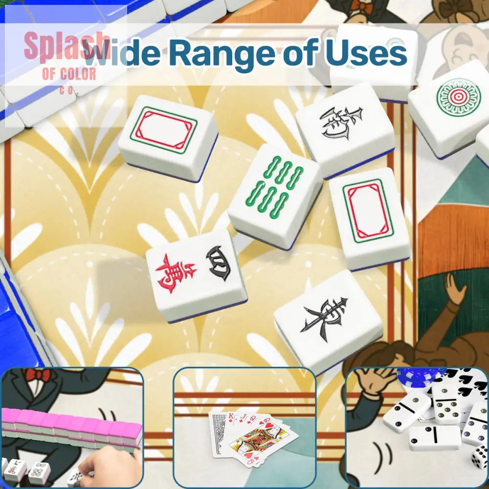 Art Deco Mahjong Mat With Whimsical Playful Couples - Daily Accessories