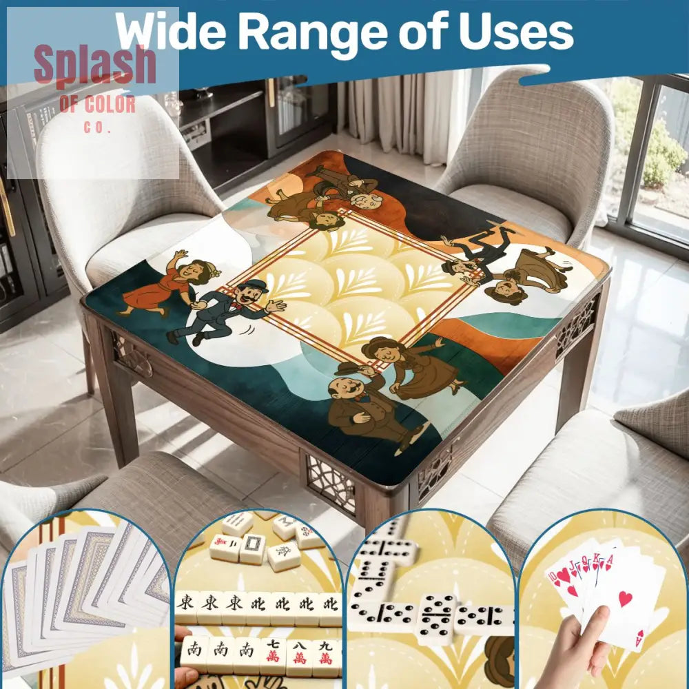 Art Deco Mahjong Mat With Whimsical Playful Couples - Daily Accessories