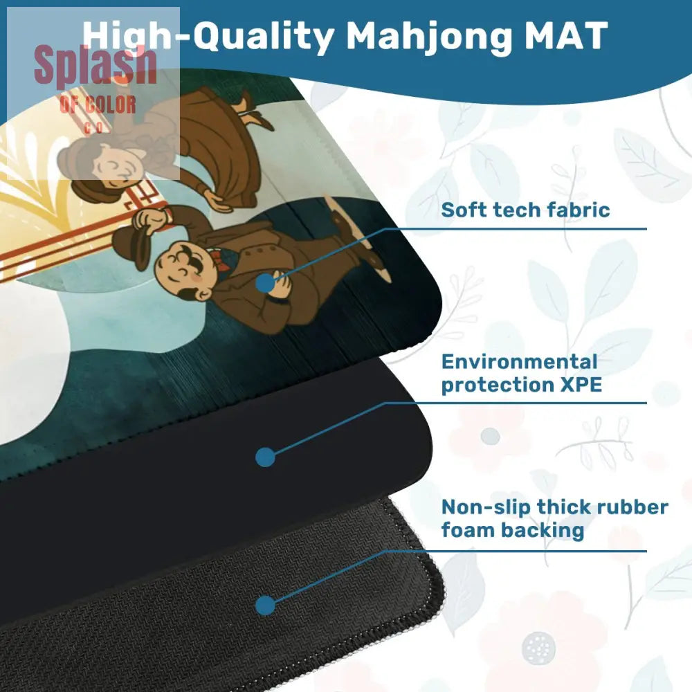 Art Deco Mahjong Mat With Whimsical Playful Couples - Daily Accessories