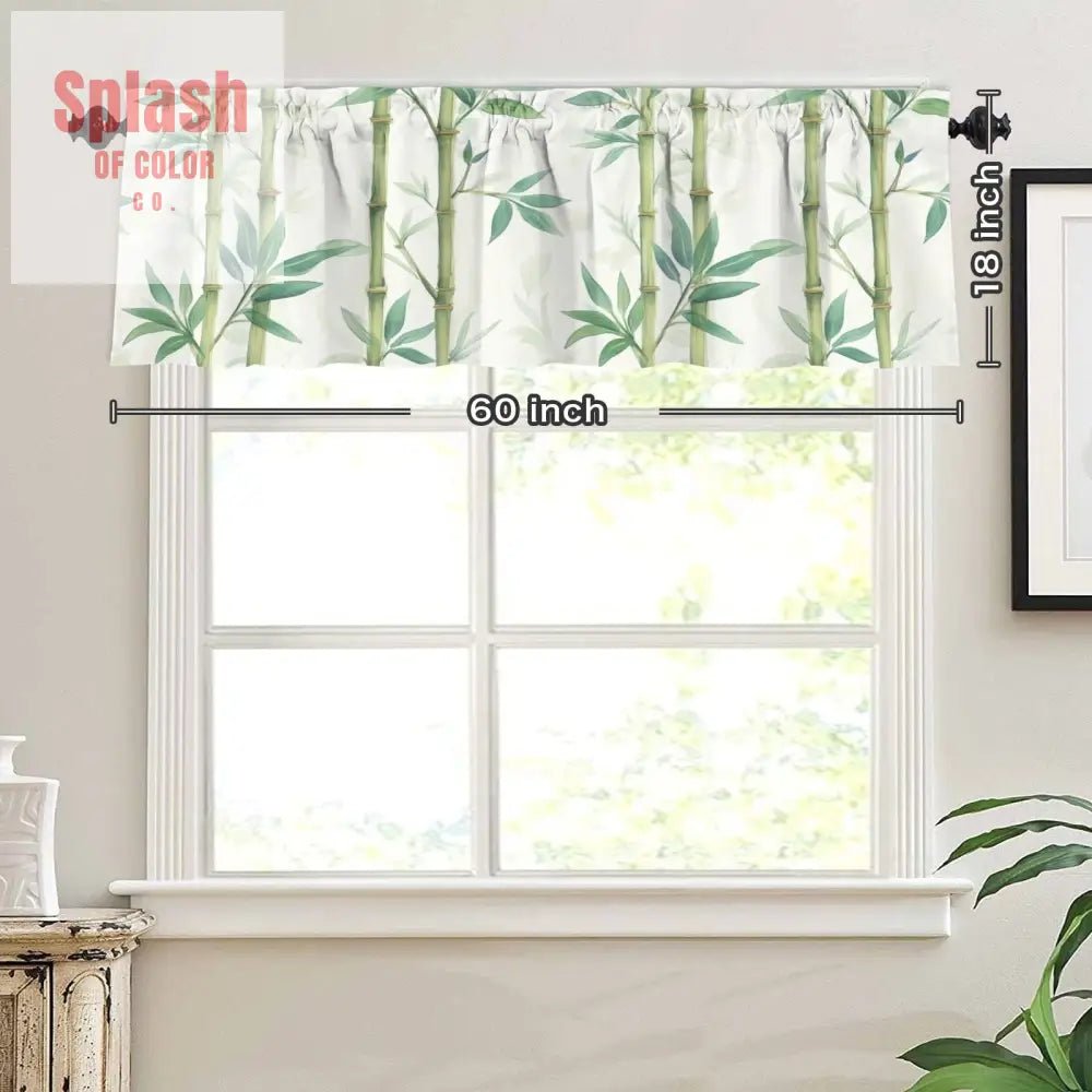 Asian Bamboo Floral Trees Zen Garden Cafe Kitchen Valance - One Size - Curtains