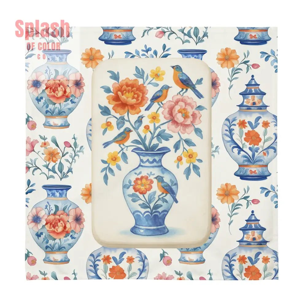 Asian Garden Zen Chinoiserie Mahjong Tile Napkin Set - Splash of Color co.