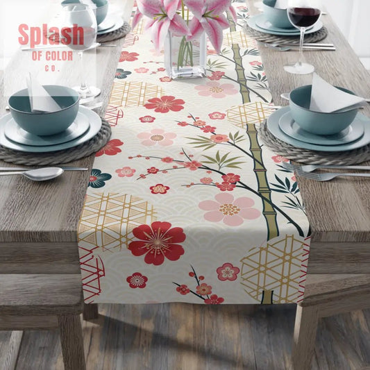 Asian Inspired Mahjong Elegant Floral Table Runner for Dining, Perfect Gatherings, Mahj Parties Weddings Table Decor - Splash of Color co.